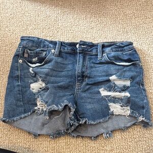 Distressed Denim Shorts
